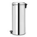Cos de gunoi cu pedala, Brabantia, NewIcon Brilliant Metal Bucket, 30 L, 38x29.3x67.9 cm, otel, argintiu