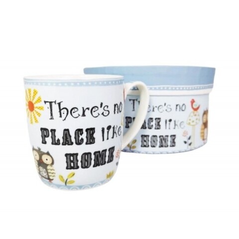 Cana in cutie cadou, no place like home, churchill, portelan fine china, 360 ml