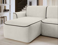 Coltar stanga 4 locuri ELTAP, Ume, 287x190x88 cm, lemn/poliester, bej/negru