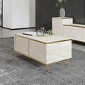 Masuta de cafea, Inarch, Imaj, Travertin / Auriu