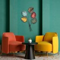 Decoratiune de perete, Monstera, Metal, Dimensiune: 67 x 100 x 4 cm, Multicolor