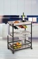 Carucior pentru bucatarie, Wenko, Rustico, 80 x 89.5 x 40 cm, metal/mdf, negru/gri