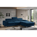Coltar extensibil dreapta 3 locuri ELTAP, RT-40LU, Grayson, 278x205x92 cm, lemn/poliester, albastru inchis