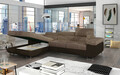 Coltar extensibil stanga 4 locuri ELTAP, Armd-17, Armando, 289x203x85 cm, lemn/poliester, bej inchis/maro