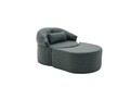 Canapea extensibilă cu 1 loc, Balcab Home, 825BLC4728, Material: 100% POLIESTER (țesătură cu textură de in), Antracit