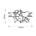 Decoratiune de perete, World Map 8, Metal, Dimensiune: 118 x 68 cm, Negru