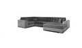 Coltar extensibil dreapta 5 locuri ELTAP, Damario, 338x189x78 cm, lemn/poliester, gri inchis/gri deschis