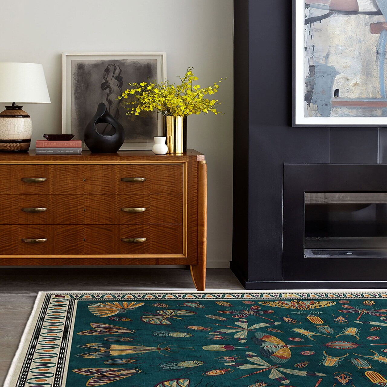 Covor, Kece-Fr64, 80x150 cm, Albastru — imaginea 4