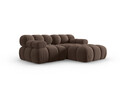 Coltar modular dreapta 3 locuri, Bellis-51, Micadoni Home, 188x155x70 cm, catifea, maro inchis