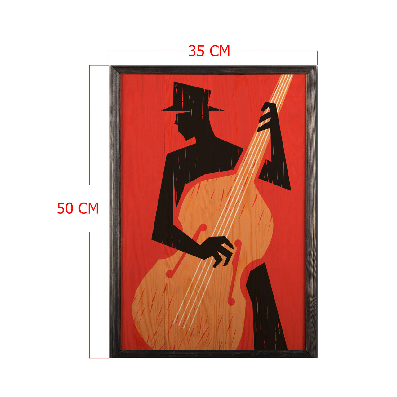 Tablou decorativ, Play The Musıc, Lemn, Lemn, Multicolor