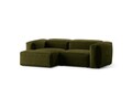 Coltar stanga 2 locuri, Bergamo, Cosmopolitan Design, 244x152x70 cm, catifea chenille raiata, verde