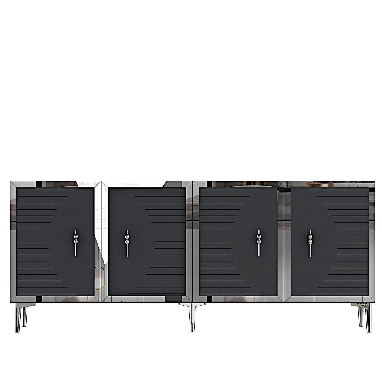 Consola, Hanah Home, Tuna 180, 180x75x32 cm, PAL , Antracit / Argintiu - view 4