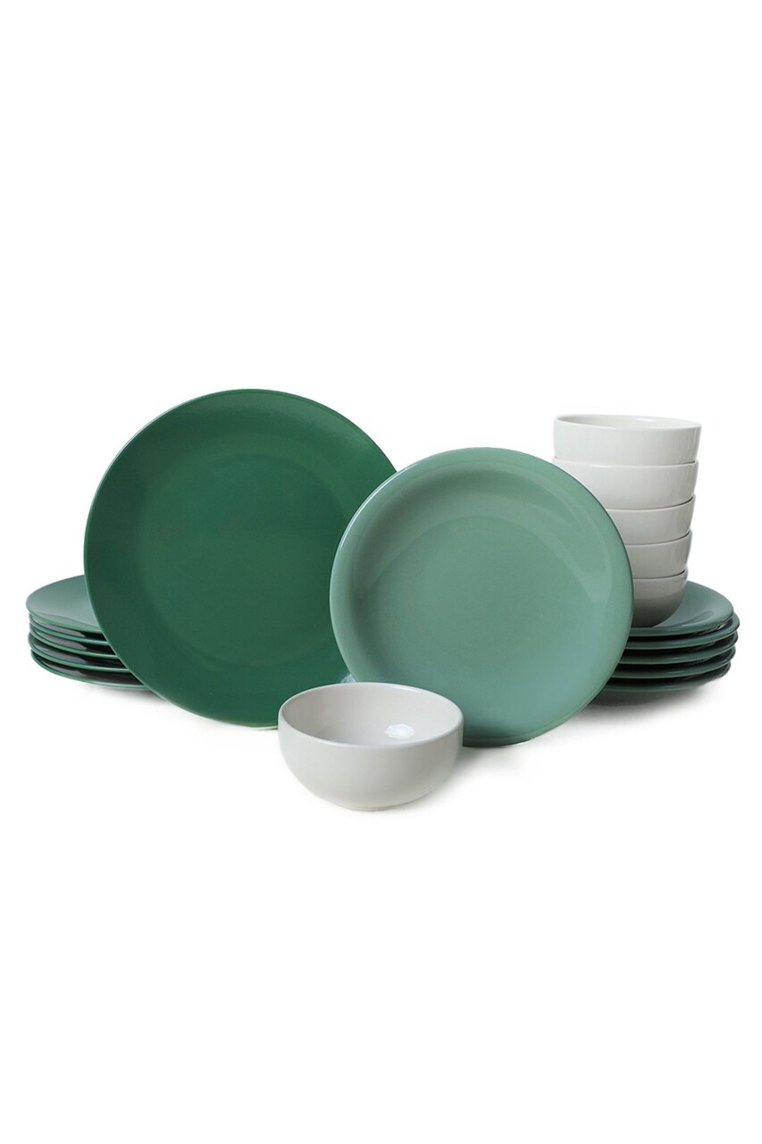 Set de cină din ceramică (18 piese), L'essentiel Maison, 275KRM1970, Antibacterian, Verde/Alb - view 9