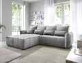 Coltar extensibil stanga 4 locuri ELTAP, LT-04NU, Campo, 265x196x88 cm, lemn/poliester, gri inchis