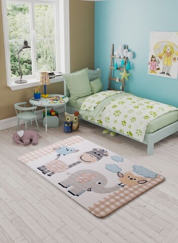 Covor animal kingdom - beige, confetti, 133x190 cm, poliamida, multicolor