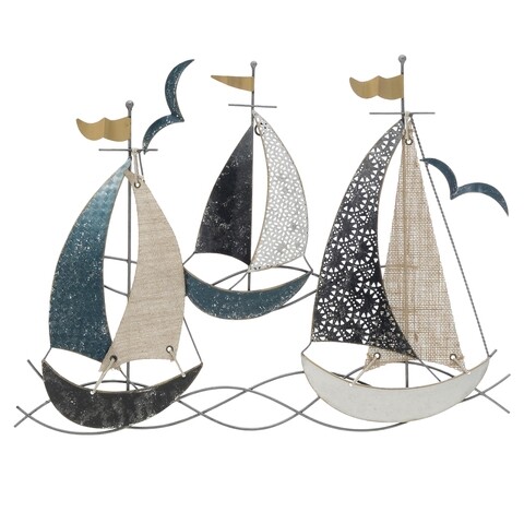 Decoratiune de perete InArt Boats, 58 x 43 cm, fier