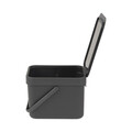 Cos de gunoi, Brabantia, Sort&Go, 6 L, 24.5x20x18.1 cm, polipropilena, gri