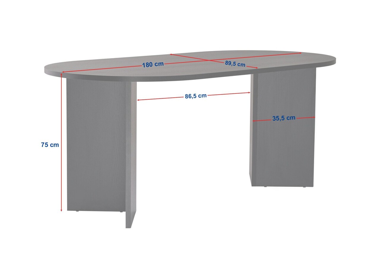 Masa, Nordure, Sablin, 180x75x89 cm, PAL, Maro