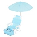 Set scaun cu parasolar si geanta frigorifica pentru copii, Kids Beach, L.37 l.28 H.45, albastru
