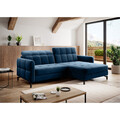 Coltar extensibil dreapta 3 locuri ELTAP, Lore-01, Lorelle, 225x160x105 cm, lemn/poliester, albastru inchis