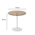 Masa de colt, Neostill, Chill-Out, 50 x 50 x 50 cm, sticla temperata/metal, alb/bronz