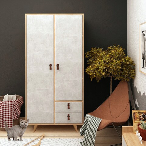 Dulap pentru haine, Mod Design, Suwon, 100x190x52 cm, Stejar / Gri 100x190x52 imagine 2022