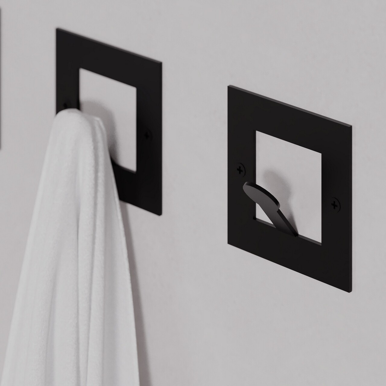 Cuier de perete, Kaly Metal Square Hanger, Fier vopsit static, Negru - view 2