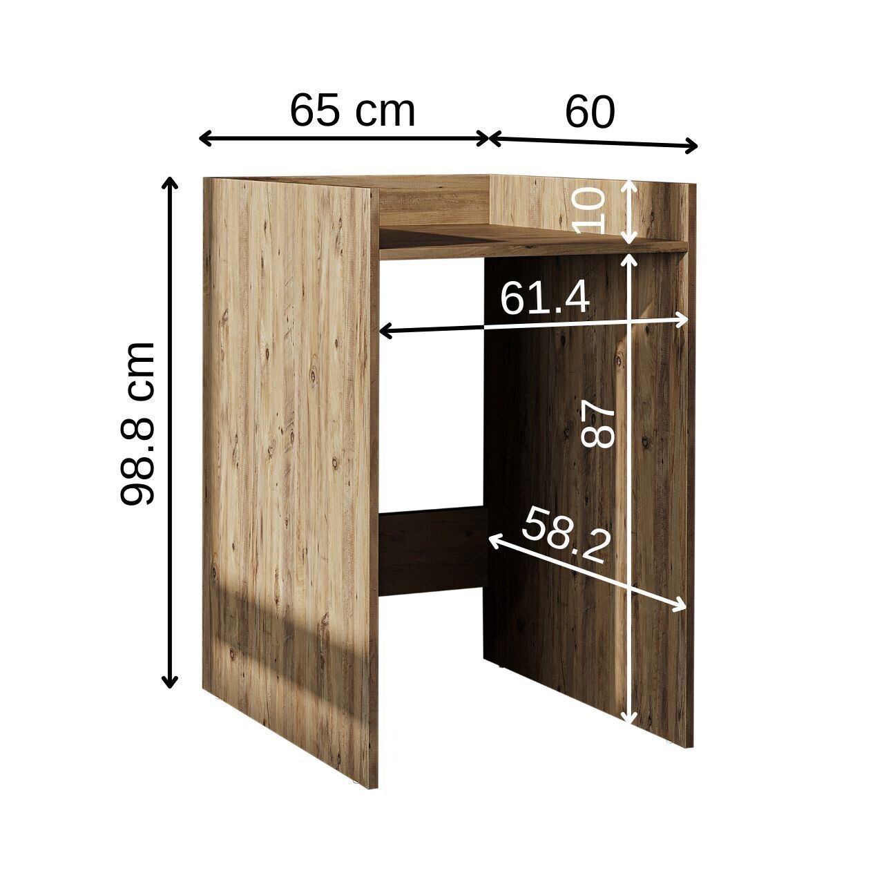 Dulap masina de spalat, Hanah Home, 2819, 65x98.8x60 cm, PAL MELAMINAT, Maro — imaginea 5