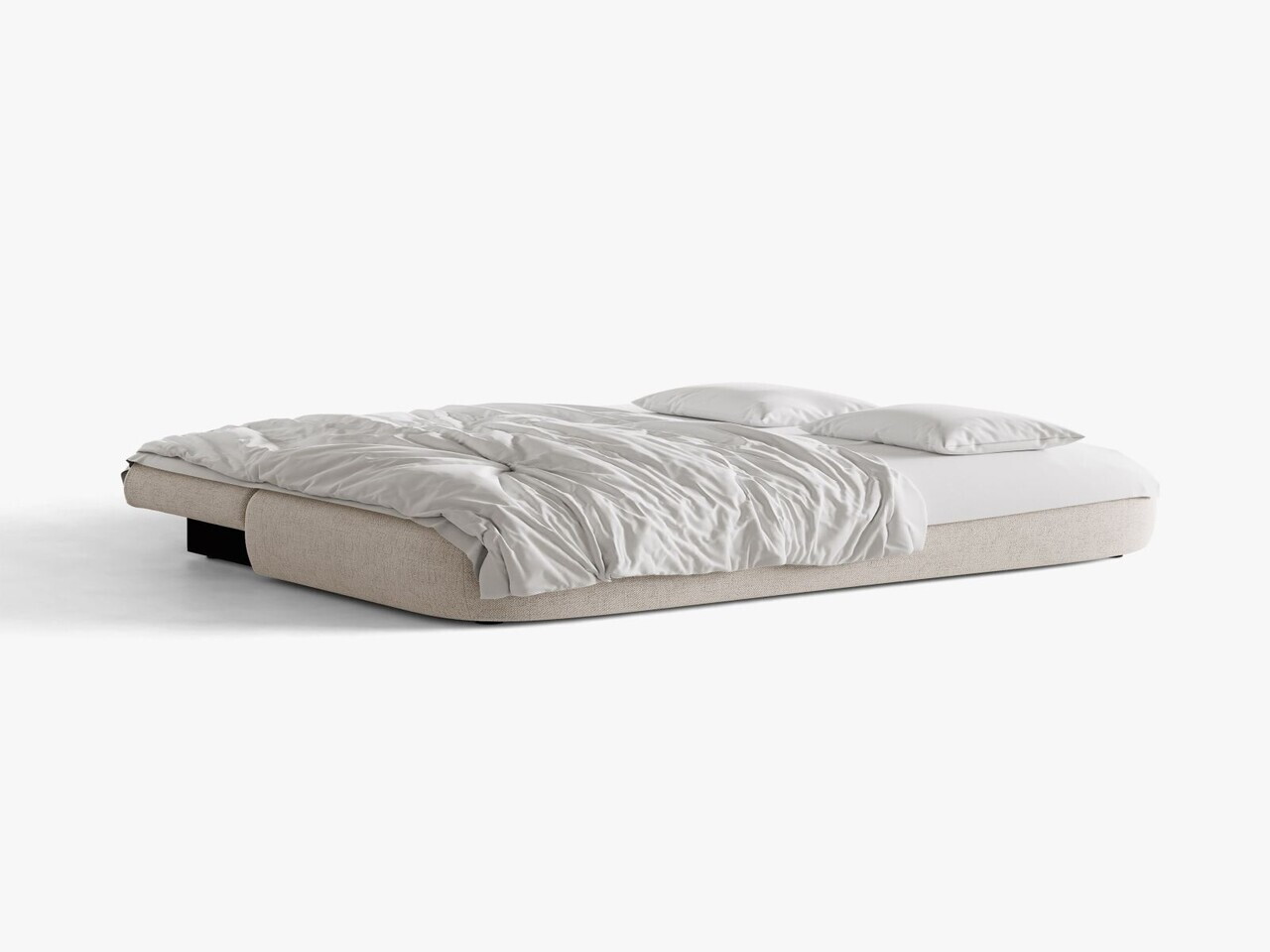 Canapea extensibila 3 locuri, Hena, Micadoni Home, 205x112x85 cm, tesatura structurata, bej deschis — imaginea 4