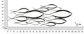 Decoratiune de perete Fishy, Mauro Ferretti, 100x35 cm, fier, multicolor