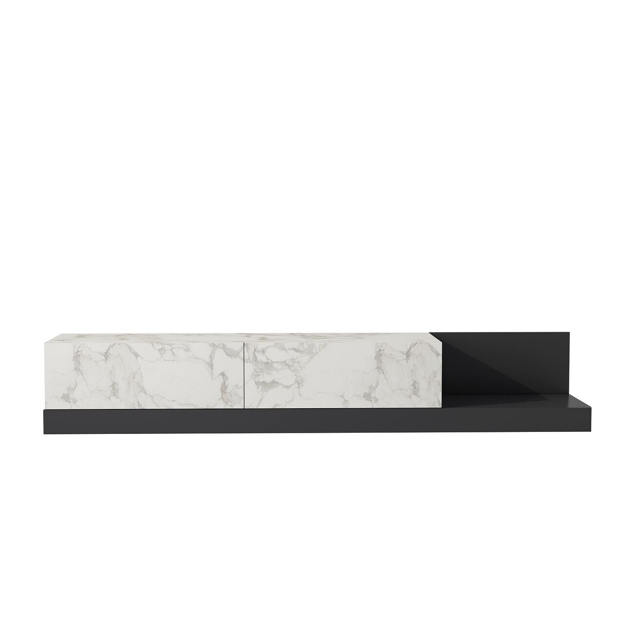 Comoda TV, Hanah Home, Major, 180x30x37 cm, PAL, Marmură Marmo / Antracit — imaginea 6