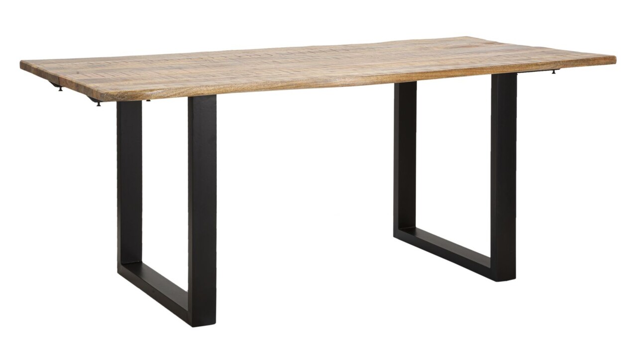Masa extensibila Edge, Mauro Ferretti, 280-180 x 90 x 77 cm, lemn de mango/fier, maro/negru - view 11