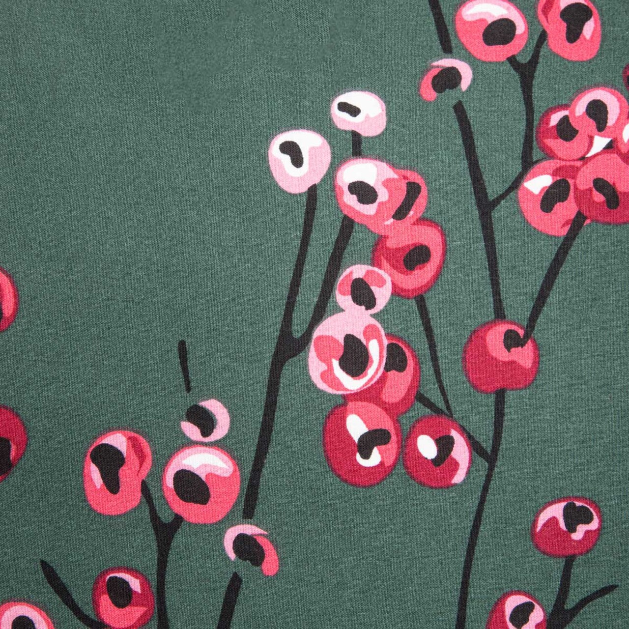 Lenjerie de pat dubla Hollyberry, Homla, 3 piese, 160x200 cm, bumbac, verde/rosu — imaginea 4