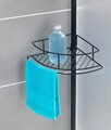 Etajera de colt extensibila, Wenko, Telescopic Dolcedo, 31 x 13.5 x 65-275 cm, inox, negru