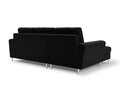 Coltar extensibil stanga 4 locuri, Moghan, Micadoni Home, GL, 241x145x88 cm, catifea, negru