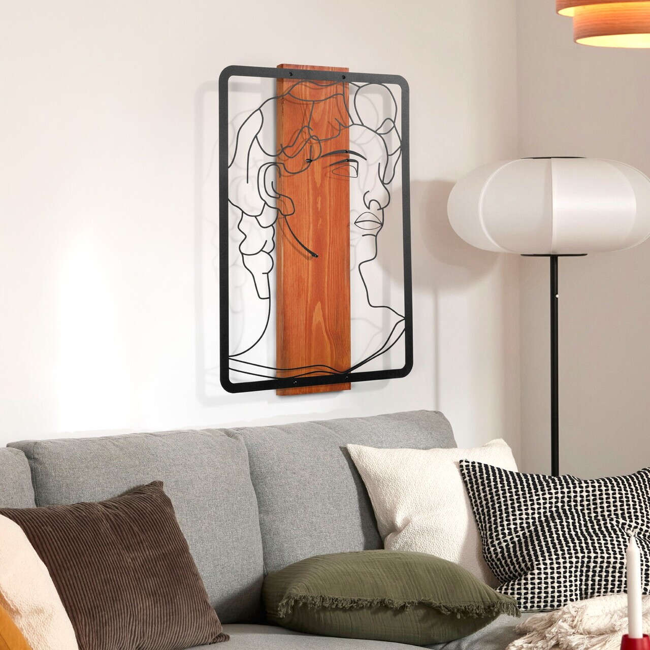 Decoratiune de perete, Aether, Cadru: Lemn (Grosime: 2 cm), Roșu/Negru — imaginea 5