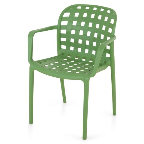 Scaun cu brate suprapozabil, amir, 58 x 57 x 82 cm, plastic, verde