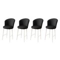 Set scaune  de bar 4 piese, Charlotte, Fora, Metal, Alb/Negru