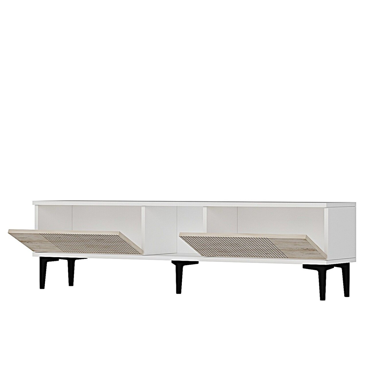 Comoda TV, Hanah Home, Corsa 150, 150x40.5x32 cm, Alb / Travertin - imagine 5