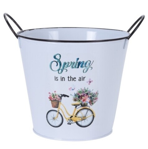 Set 3 ghivece Spring is in the air, metal, multicolor
