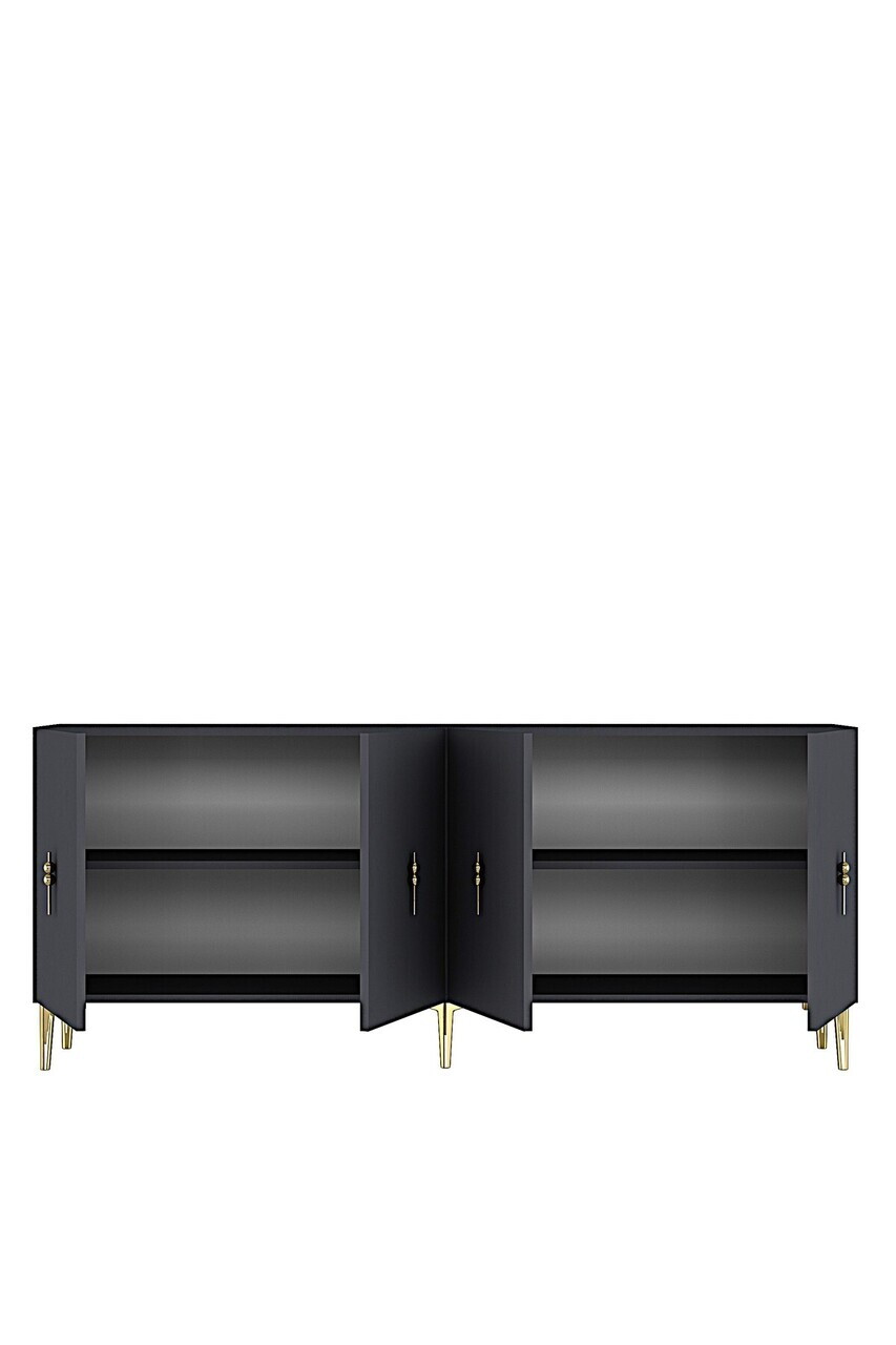 Consola, Hanah Home, Salkım 180, 180x75x32 cm, Antracit / Aur — imaginea 5