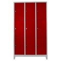 Dulap de depozitare cu incuietoare, Shelvoria, Js1024Kı, 97x200x37 cm, Otel, Gri/Roșu