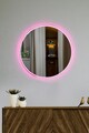 Oglinda cu Iluminare Led, Mirrorland, Round, Oglindă indestructibilă cu obturator, Roz
