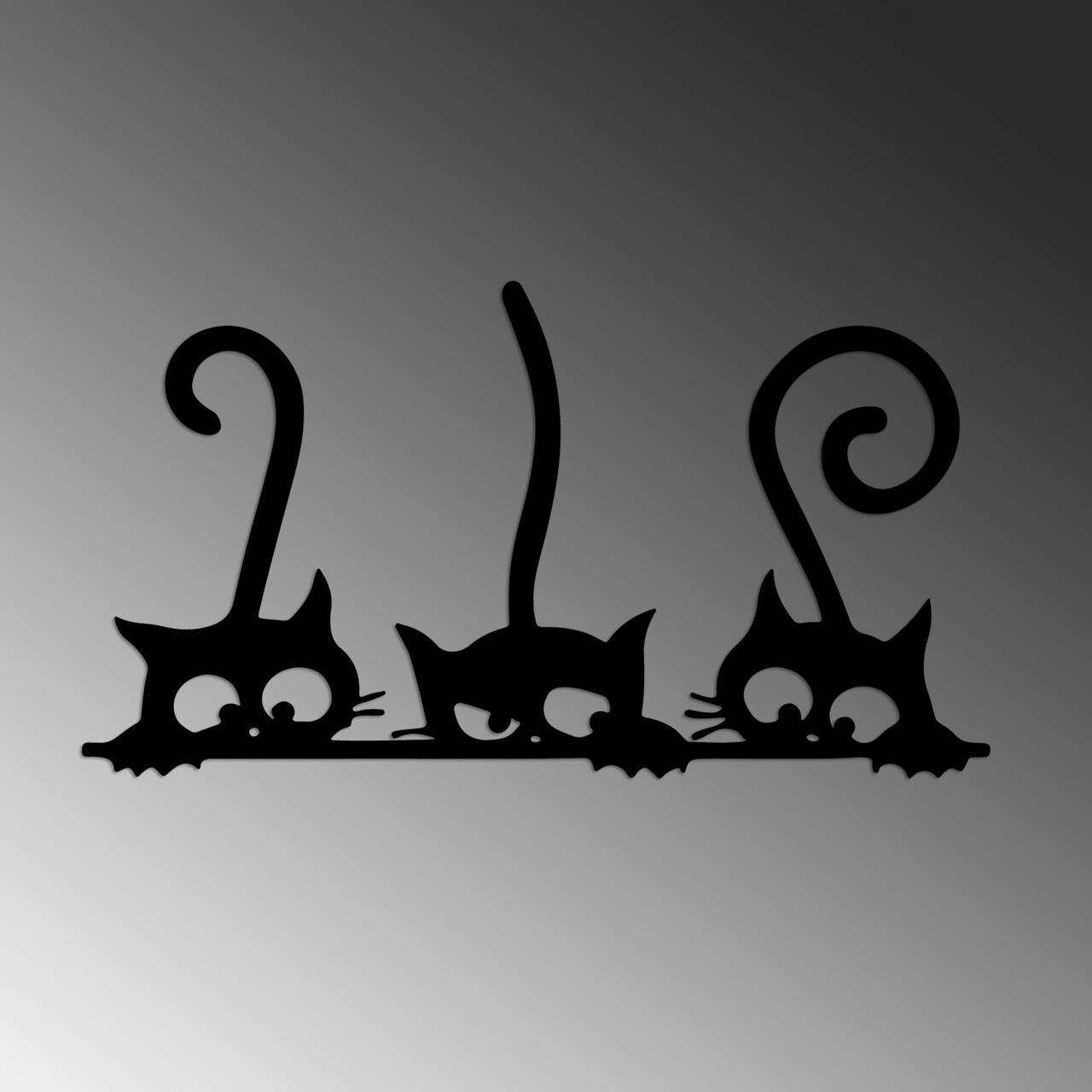 Decoratiune de perete, Cat 5, Dimensiune: 60 x 33 cm, Negru - view 5