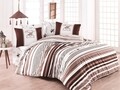 Lenjerie de pat dubla King, 3 piese, 220x240 cm, 50x80 cm, 100% bumbac ranforce, Beverly Hills Polo Club, BHPC 029, maro