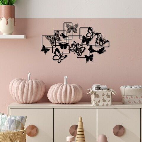 Decoratiune de perete, Butterflies, Dimensiune: 50 x 29 cm, Negru