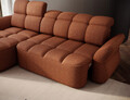 Coltar extensibil stanga 3 locuri ELTAP, Beneth, 301x185x115 cm, lemn/poliester, caramiziu