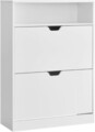 Pantofar cu 2 usi, Vasagle, 11-16 perechi pantofi, 80x24x102 cm, PAL/MDF, alb cloud