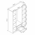 Dulap pentru haine, Hanah Home, Alin, 140x210x52 cm, Alb / Stejar