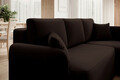 Coltar extensibil dreapta 3 locuri ELTAP, Hadson, 206x150x89 cm, lemn/poliester, maro inchis